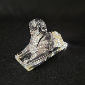 Baccarat France Crystal Sphinx Figurine Paperweight Press Cat Statue No Chips
